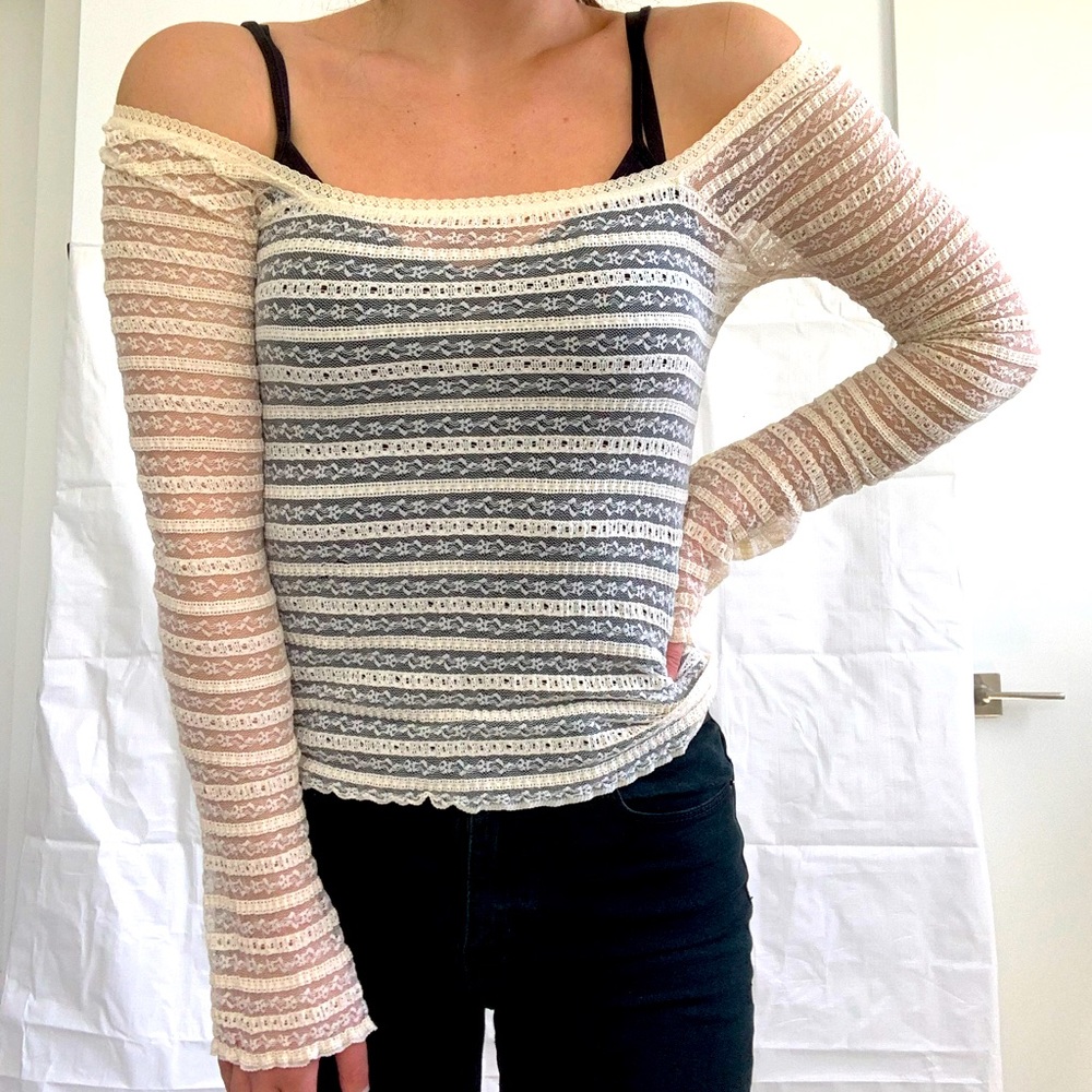 Cream Lace Top